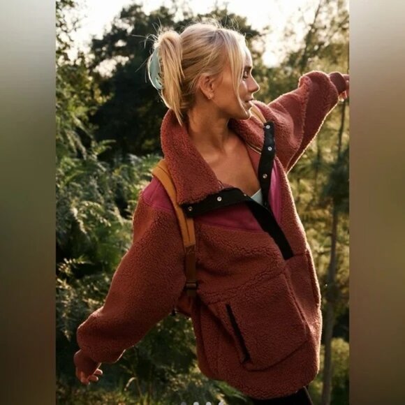 Free People Jackets & Blazers - Free People Movement Fall To Rise Fleece Quarter Snap NWOT